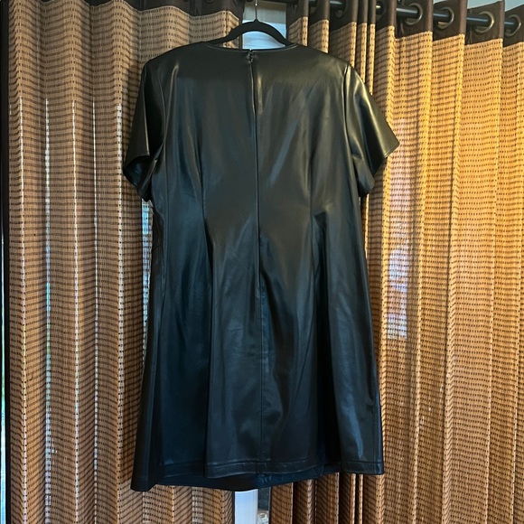 Calvin Klein Black Faux Leather Dress - Picture 4 of 4